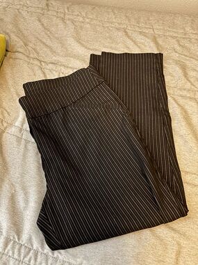 Alfred Dunner Black with White Pinstripe Trousers